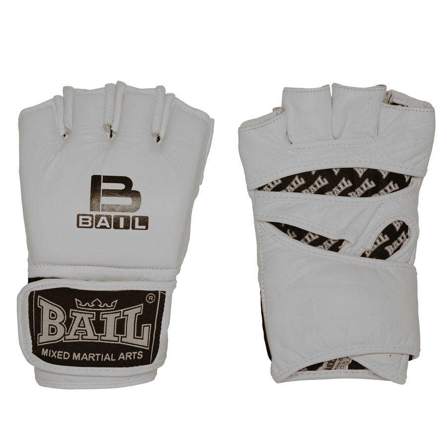 BAIL rukavice MMA WHITE bez ochrany palce XL