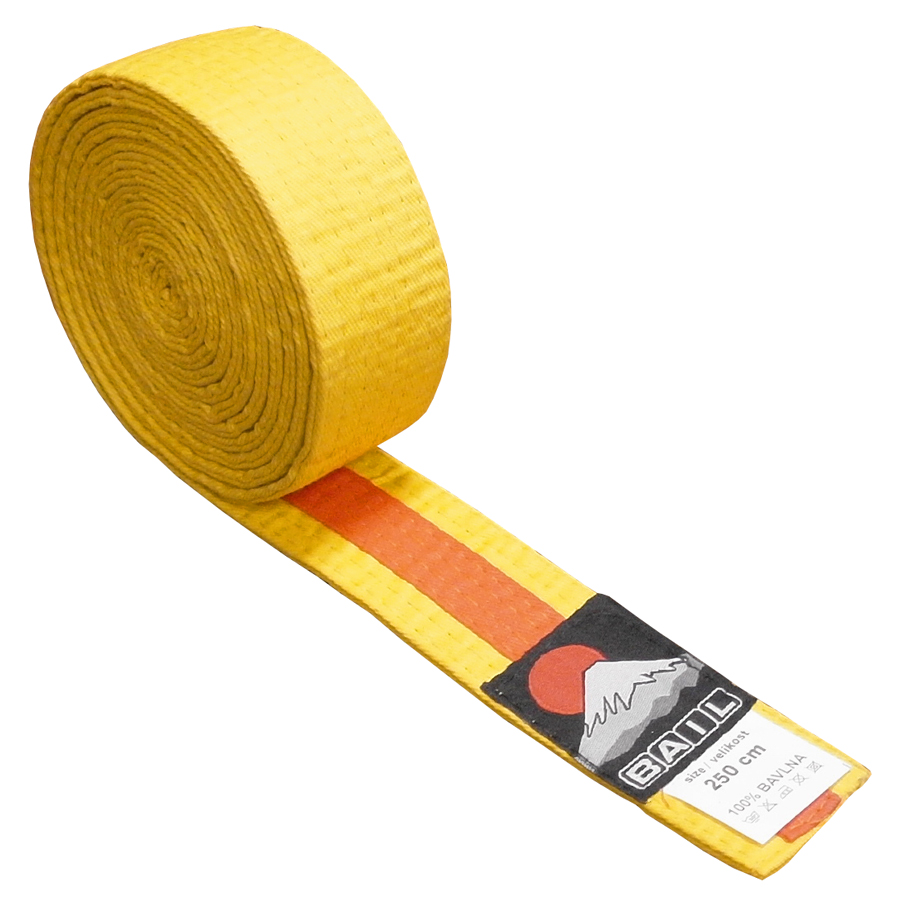 Judo pásek ke kimonu DUO žluto-oranžový 2,5 m