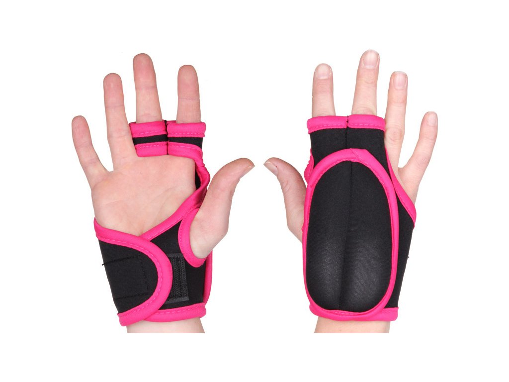 Merco Zátěžové rukavice na Piloxing 2 x 0,25 kg černé-růžové
