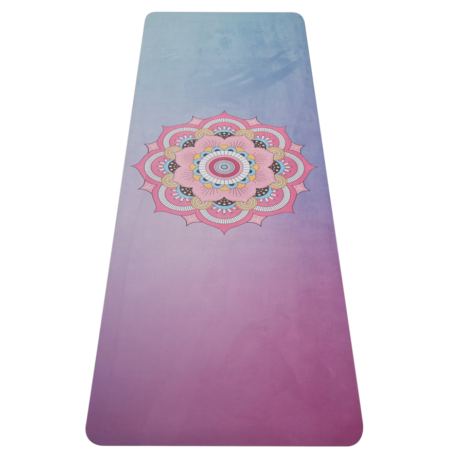Yate Yoga Mat Přírodní Guma 4 mm VZOR Z modrá-růžová