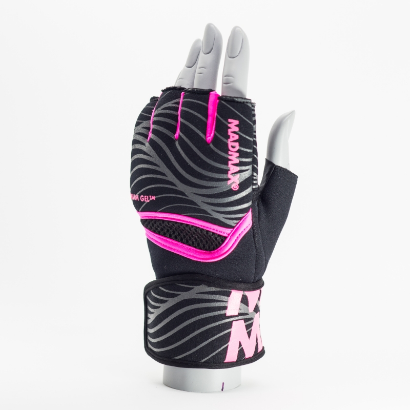 MADMAX gelové rukavice vel. S/M šedé růžové