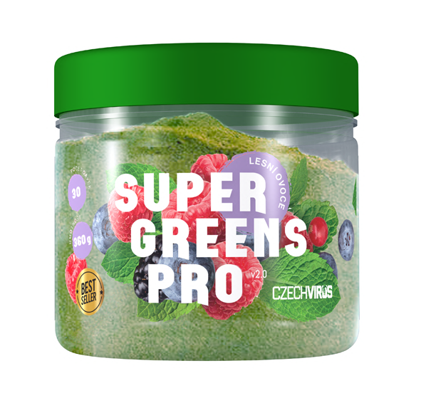 Czech Virus Super Greens PRO 330 g lesní ovoce