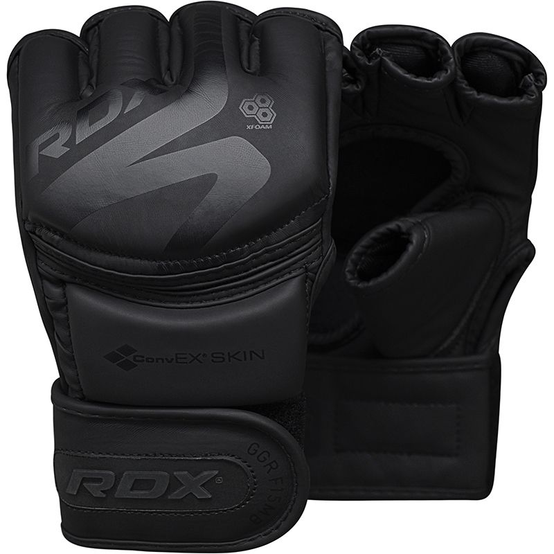 RDX Noir Series rukavice Grappling F15 matné černé M