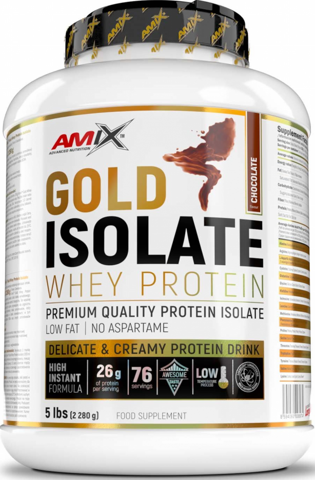 Amix Gold Whey Protein Isolate, Čokoláda, 2280g