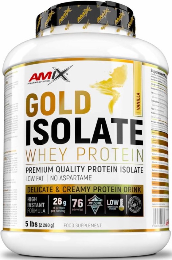 Amix Gold Whey Protein Isolate, Vanilla, 2280g