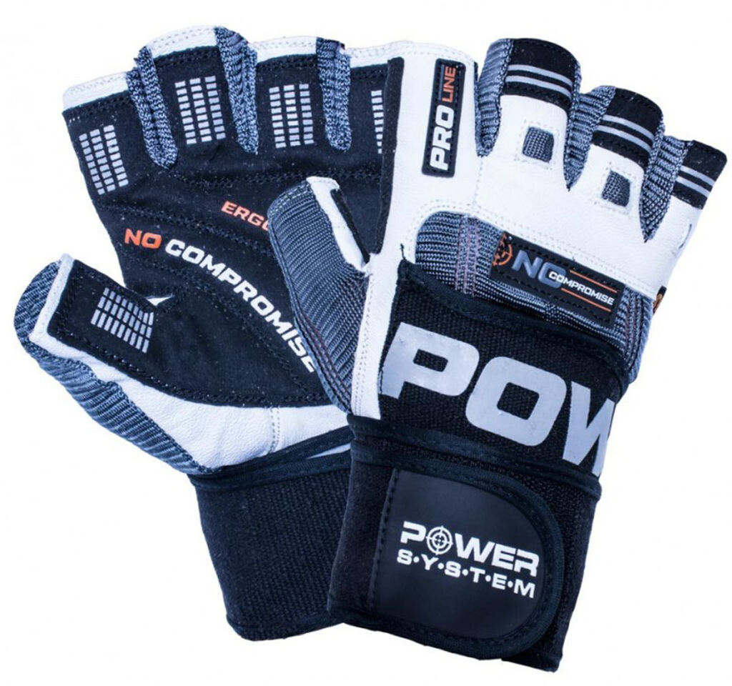 Fitness rukavice POWER SYSTEM No Compromise Bílo šedé vel. L