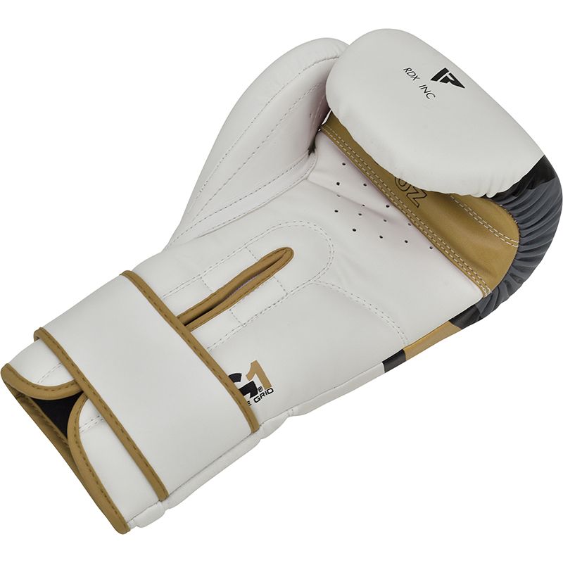 Boxerské rukavice RDX F7 white/golden vel. 16 oz
