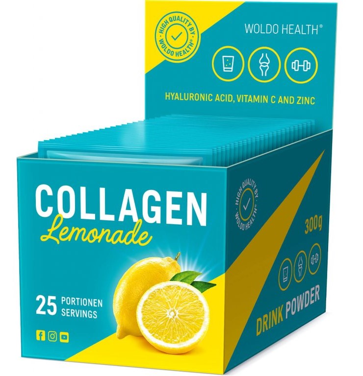 WoldoHealth® Mořský a hovězí kolagen 25x12g citronáda