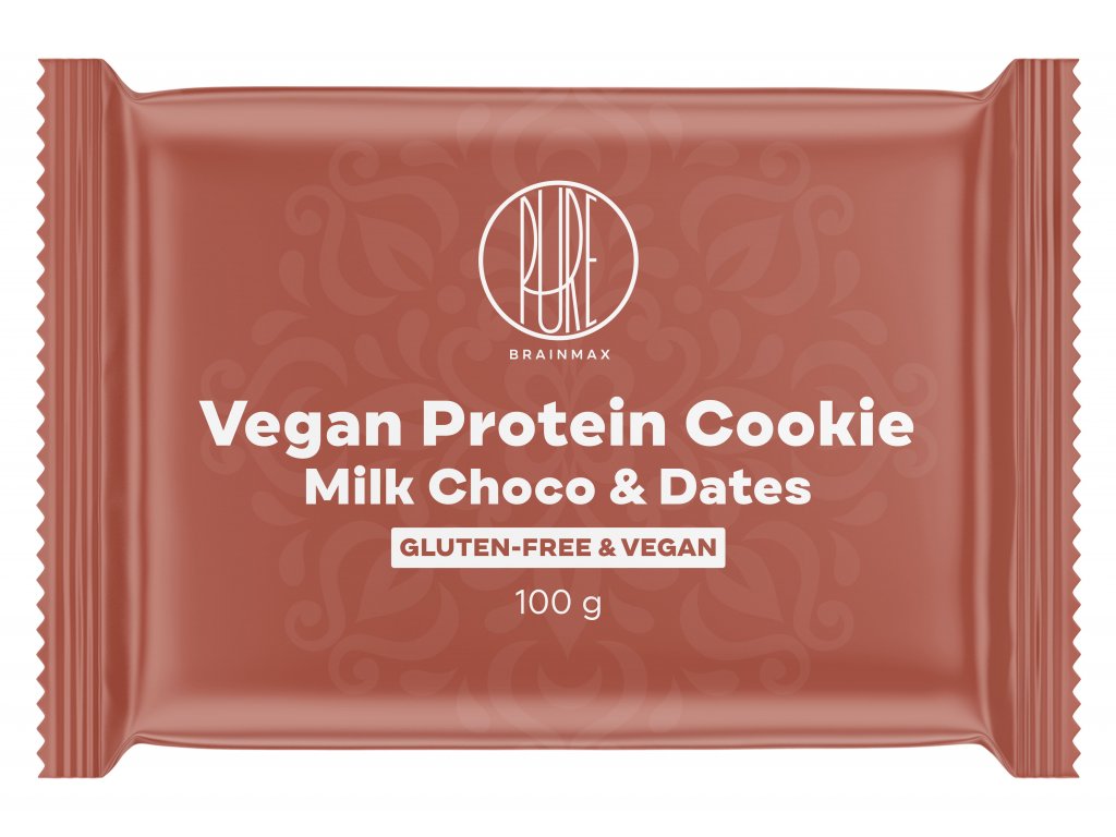 BrainMax Pure Vegan Protein Cookie Mléčná čokoláda & Datle 100 g