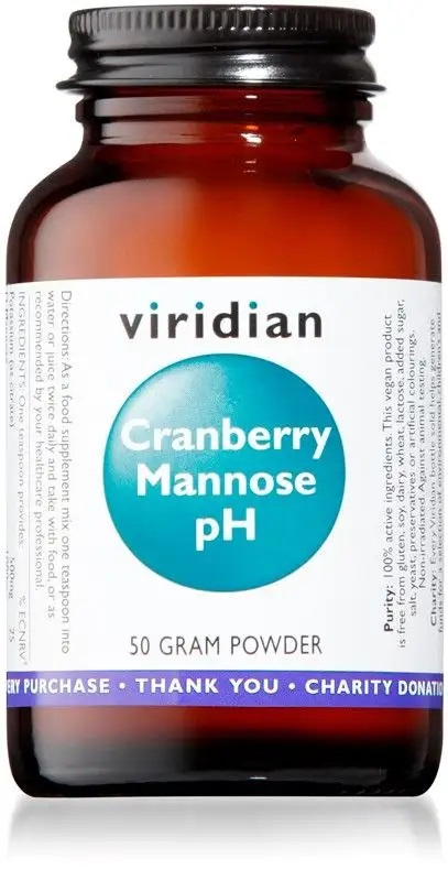 VIRIDIAN Cranberry Mannose pH (Brusinky, manóza a draslík) 50g