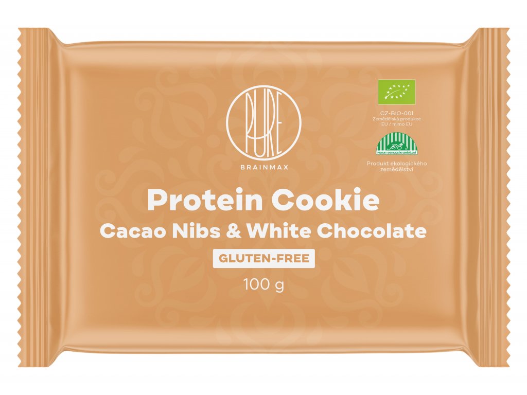 BrainMax Pure Protein Cookie Kakaové boby & Bílá čokoláda BIO 100 g