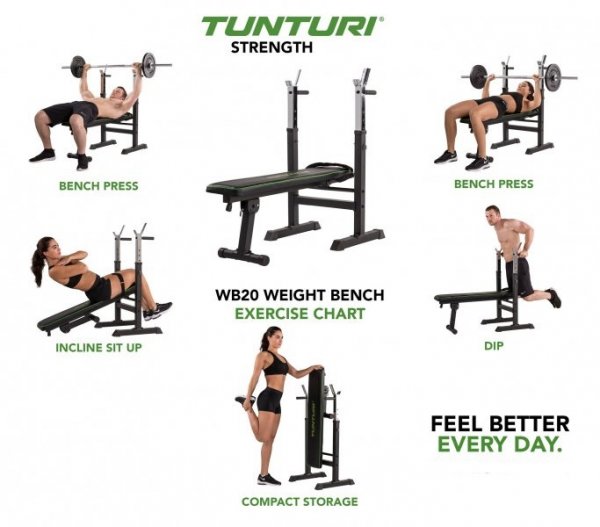 Posilovací lavice bench press TUNTURI WB20 Basic Weight Bench
