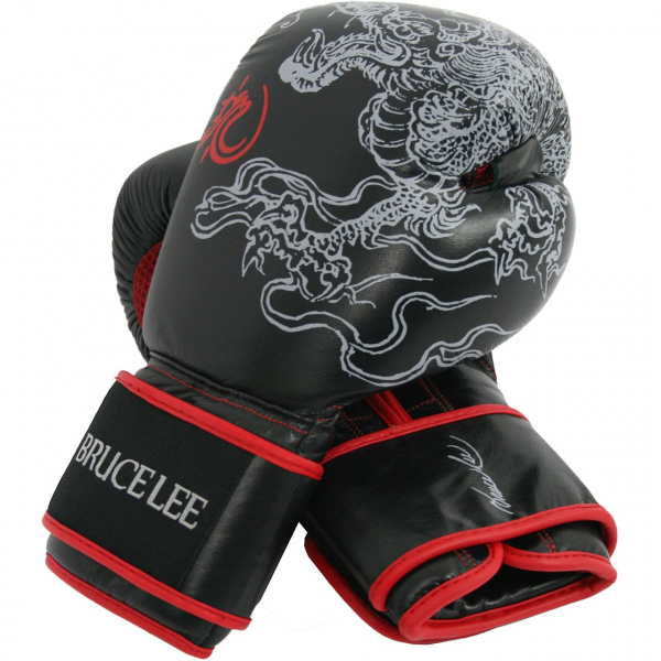 Boxerské rukavice kožené BRUCE LEE Dragon na sobě