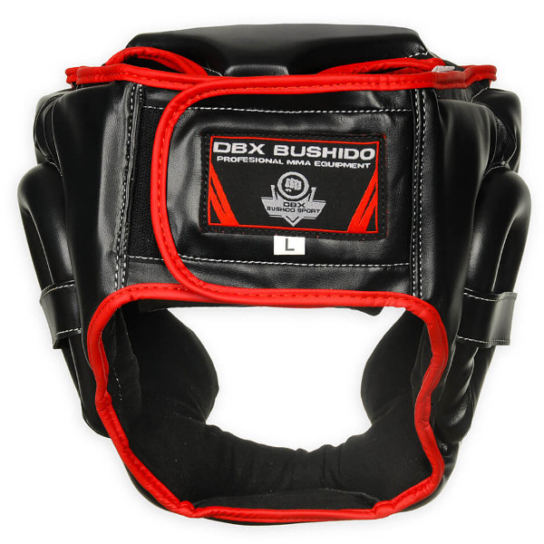 Boxerská helma DBX BUSHIDO červeno-černá zezadu