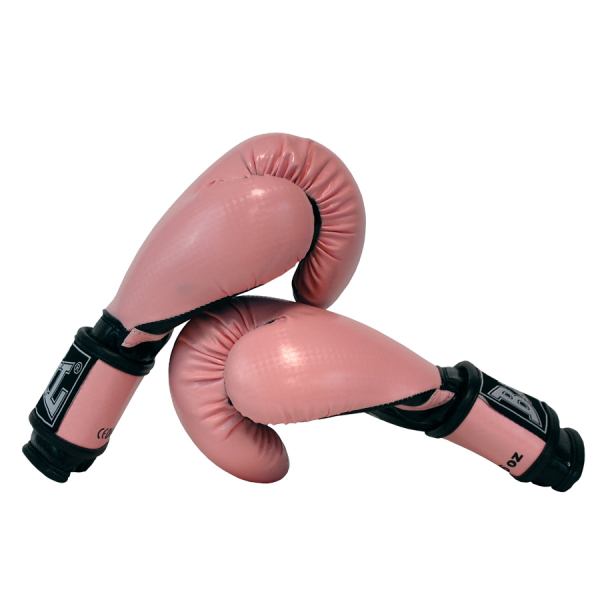 Boxerské rukavice dětské B-fit BAIL světle růžové na sobě
