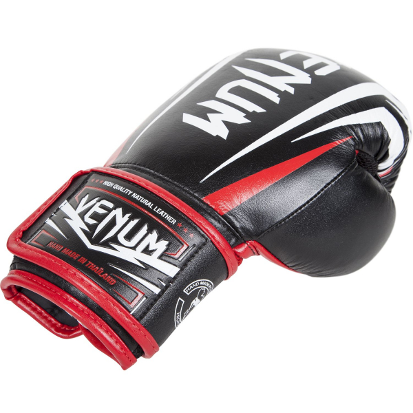 Boxerské rukavice Sharp černo bílo červené - kůže Nappa VENUM lay down