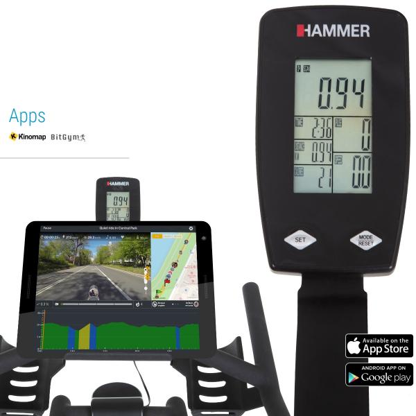 Cyklotrenažér Hammer Speed Racer aplikace
