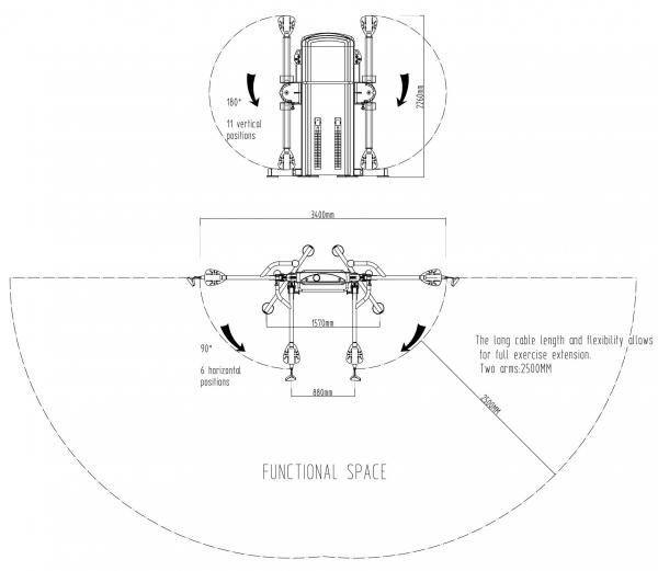 Posilovací věž  Kladkový stroj PRIMAL Commercial Dual Arm návod