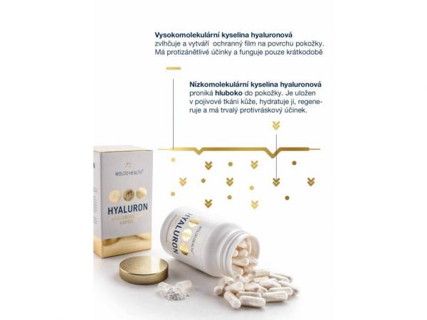 WoldoHealth® Kyselina hyaluronová 90 kapslí otevřené