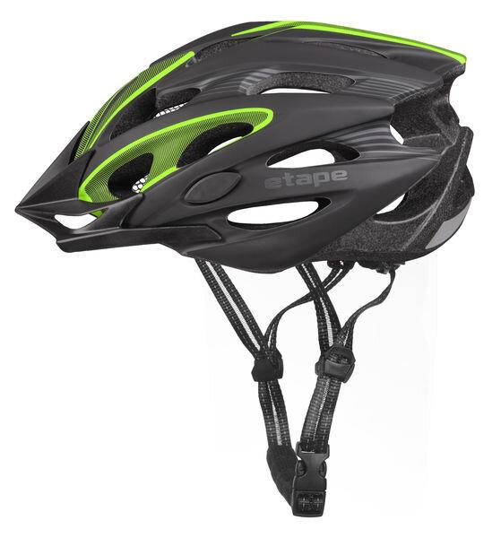 Cyklistická helma Etape Biker černá-zelená popruhy