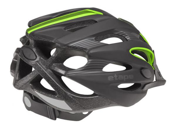 Cyklistická helma Etape Biker černá-zelená zezadu