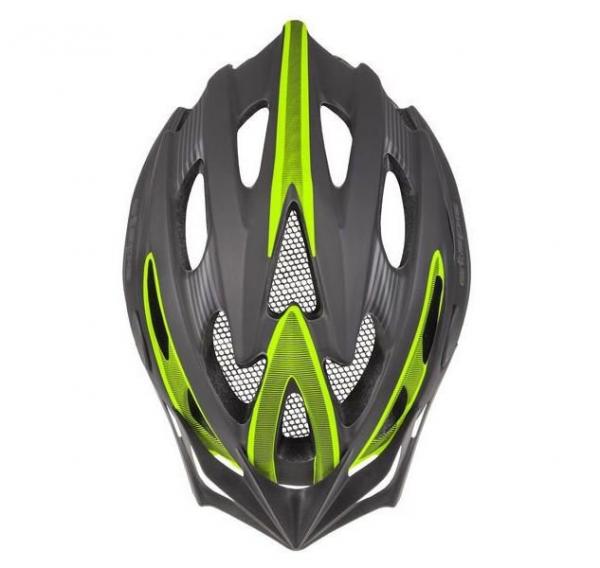 Cyklistická helma Etape Biker černá-žlutá fluo shora
