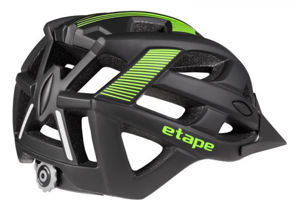 Cyklistická helma Etape Escape černá-zelená zezadu