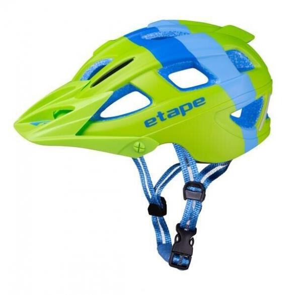 Cyklistická helma Etape Hero dětská modrá-zelená řemínky