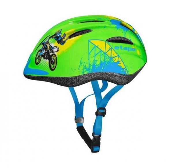 Cyklistická helma Etape Rebel dětská zelená řemínky