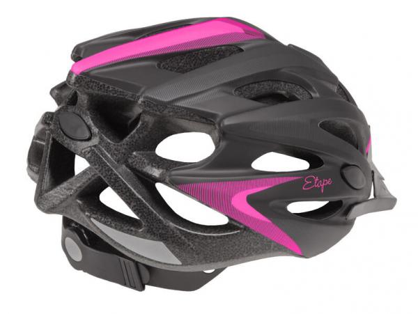 Cyklistická helma Etape Venus černá-růžová zadní