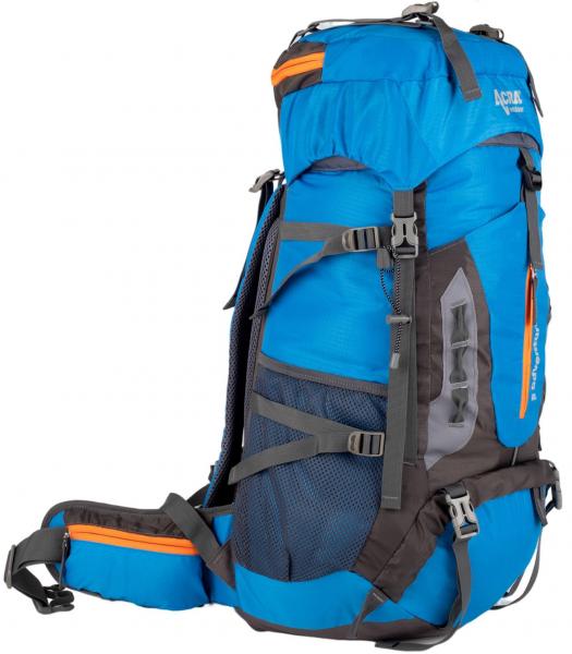 Turistický batoh pro náročnou turistiku ACRA BA 60 l z boku modrý