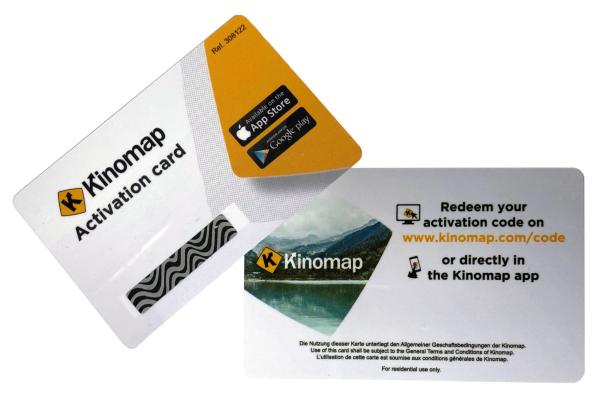 Kinomap aktivační karta obě strany