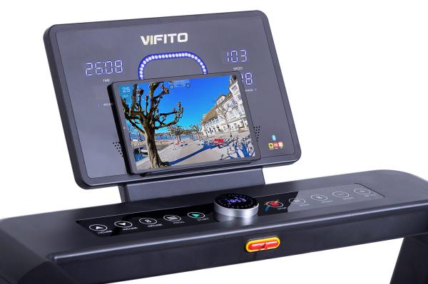 Běžecký pás VIFITO Rio 550iR detail s tabletem
