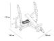 Posilovací lavice bench press BH FITNESS L820BB obrys rozměry