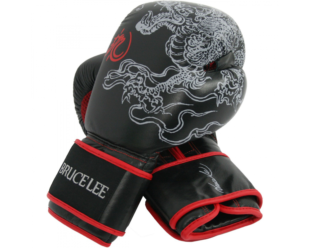 Boxerské rukavice kožené BRUCE LEE Dragon na sobě