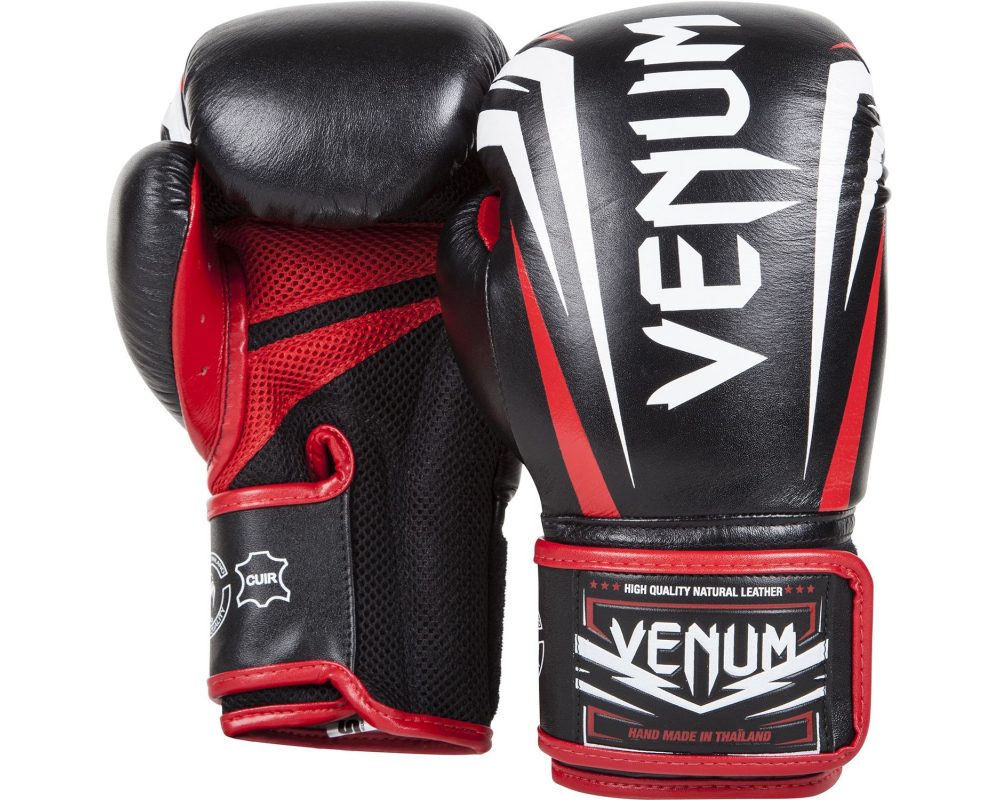 Boxerské rukavice Sharp černo bílo červené - kůže Nappa VENUM