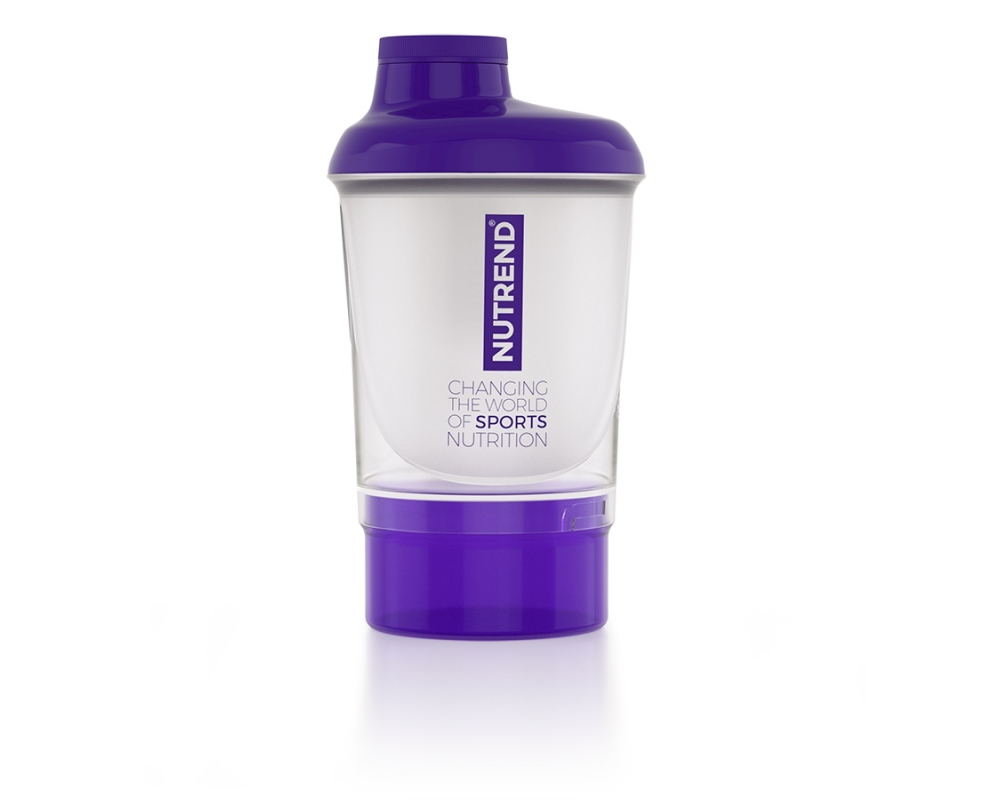 NUTREND Shaker 300 ml + zásobník fialovo průhledný