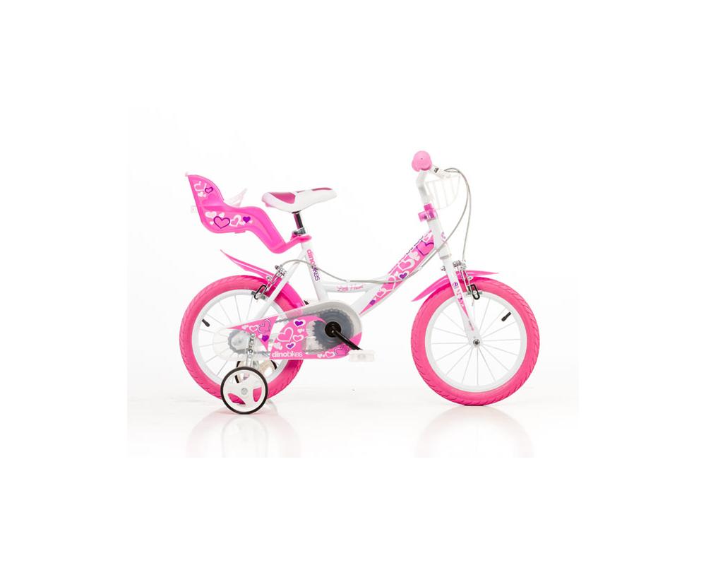 Dětské kolo DINO bikes 144RN bílá, růžový potisk 14