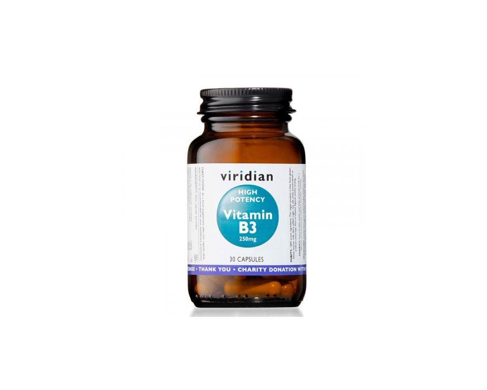 VIRIDIAN High Potency Vitamin B3 250mg 30 kapslí
