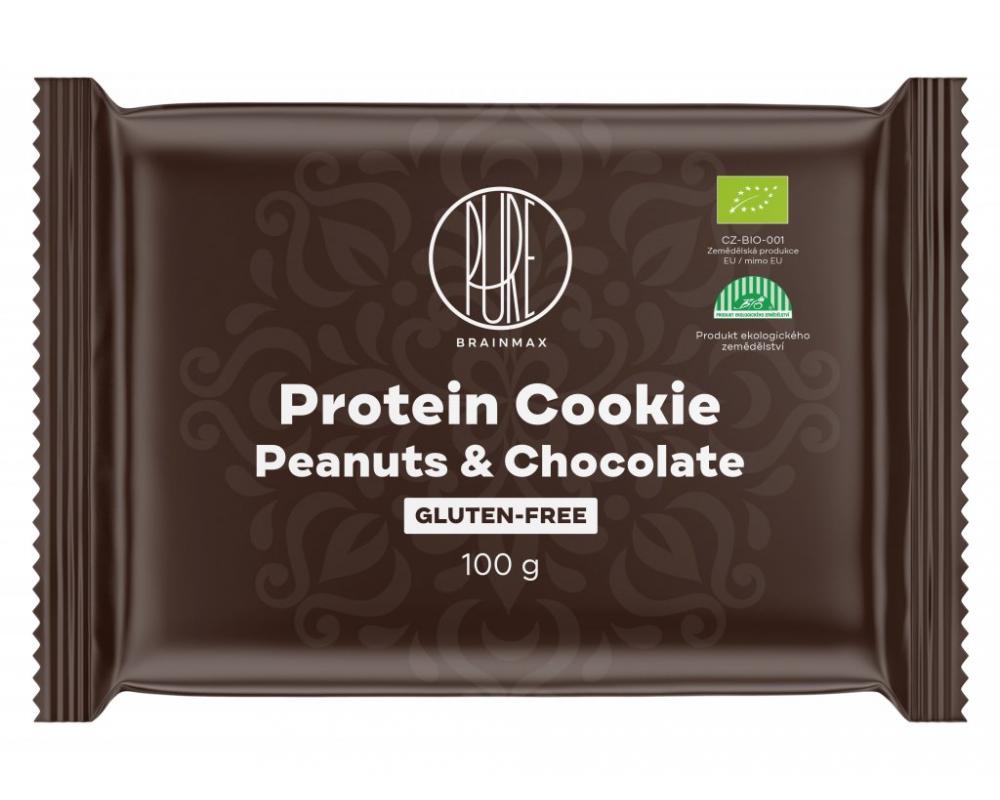 BrainMax Pure Protein Cookie Arašídy & Čokoláda BIO 100 g