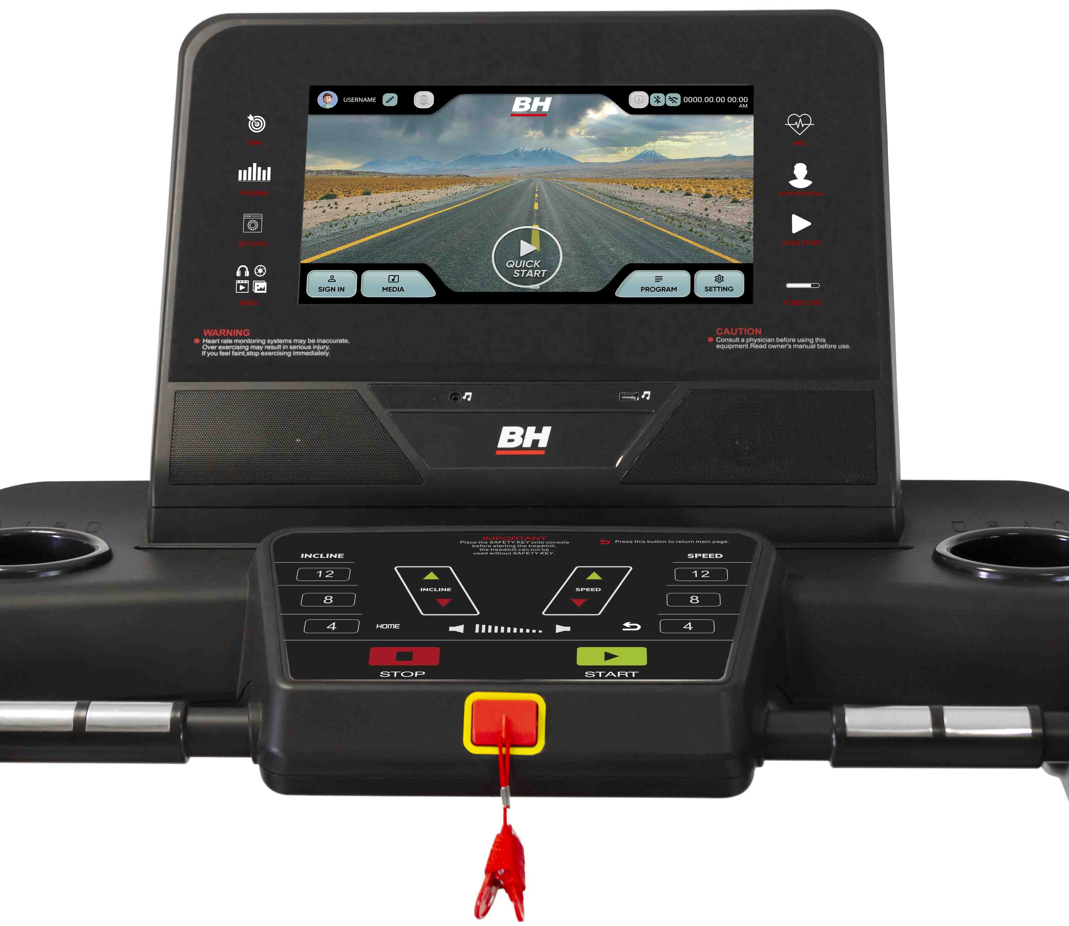 BH FITNESS RS1000 TFT programová nabídka
