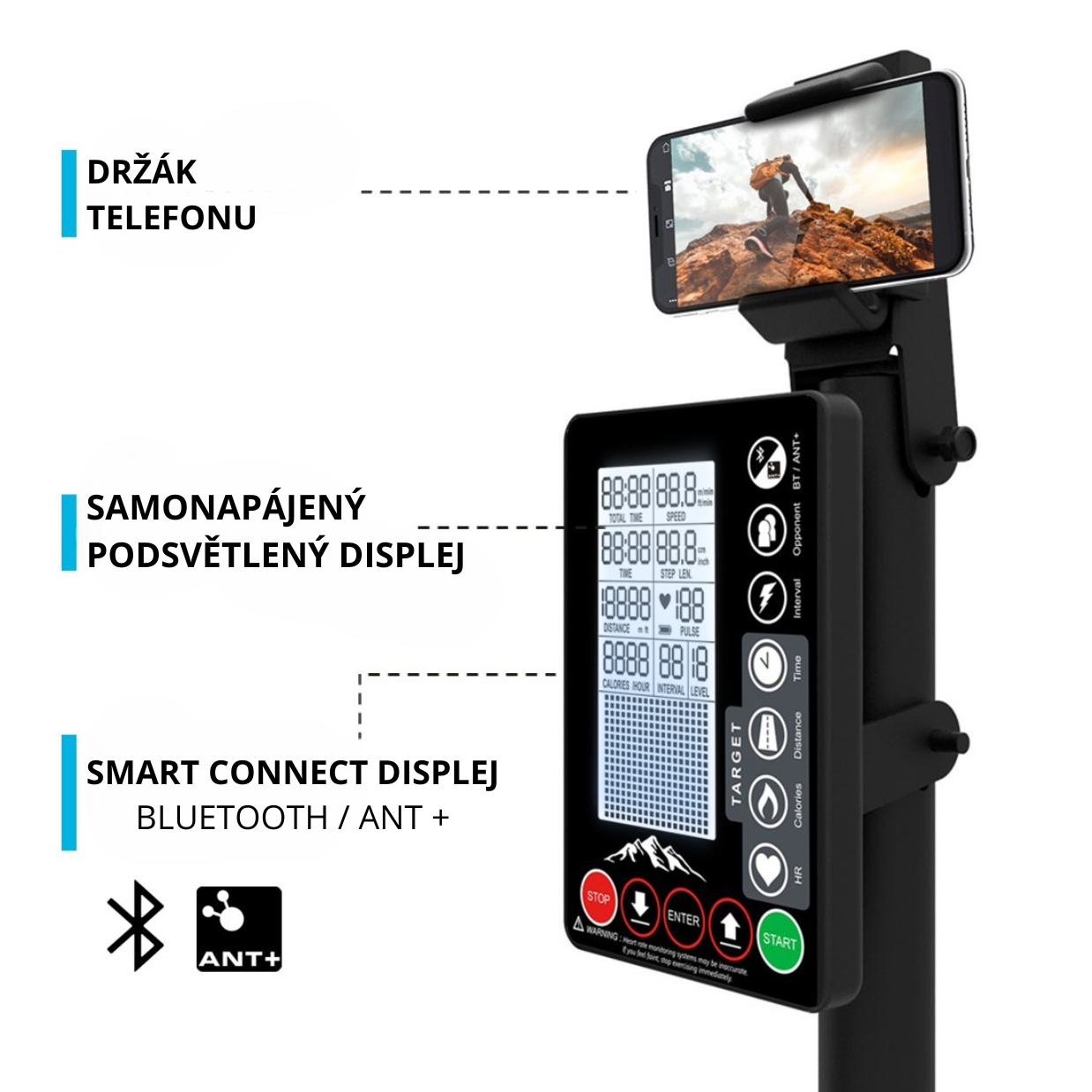 Climber XEBEX Vertical 3.0 Smart Connect displej