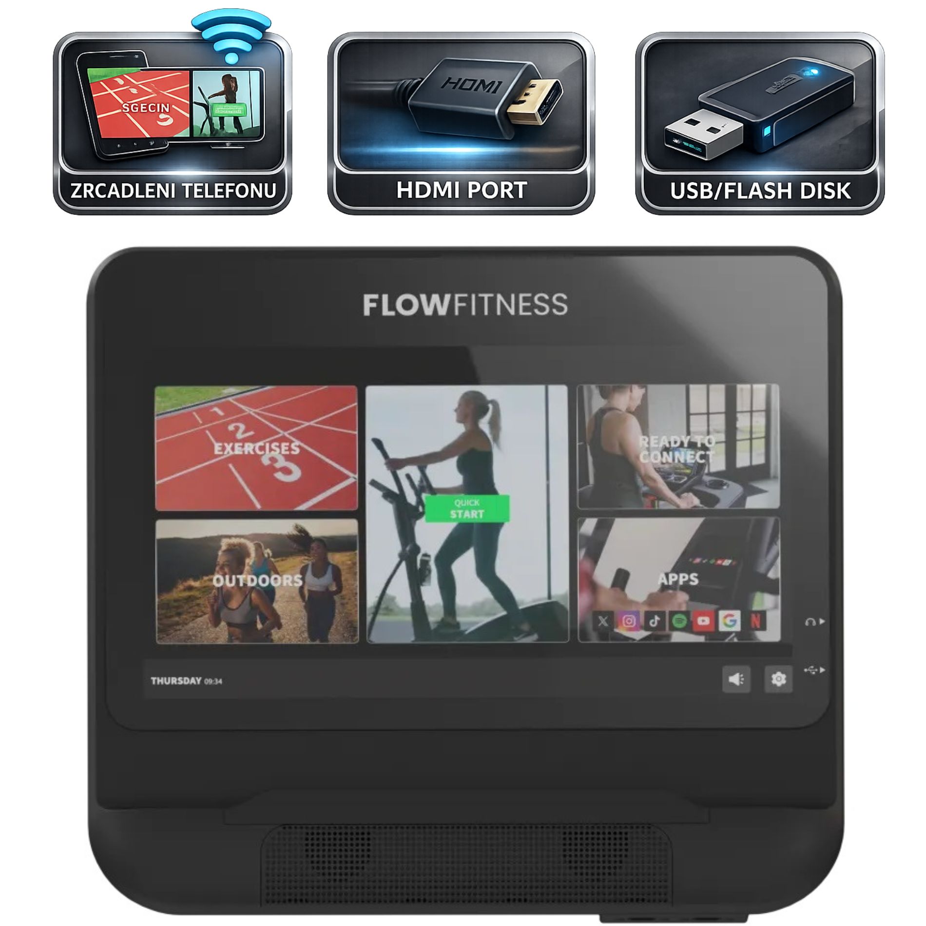 FLOW FITNESS Perform Pro B6i TFT konektivita