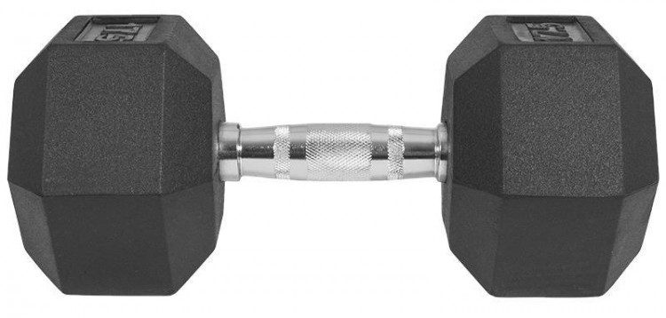 Jednoruční činka pogumovaná HEXA od 1 do 60 kg