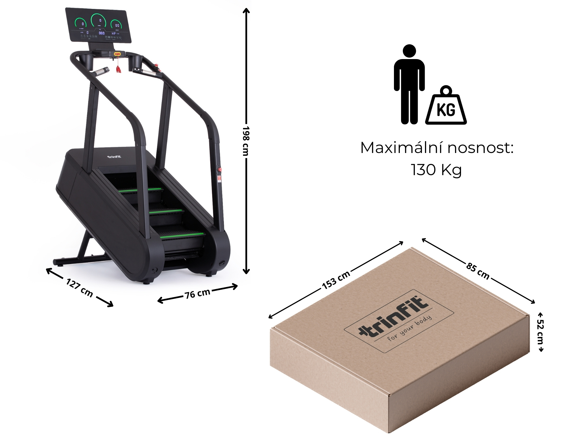 Nekonečné schody TRINFIT Stair Trainer rozměry