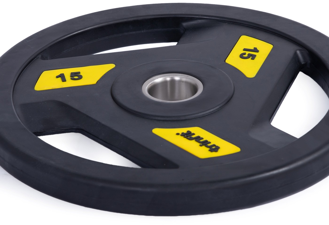 Olympijské kotouče TRINFIT TRI-GRIP pogumované 15 kg detail