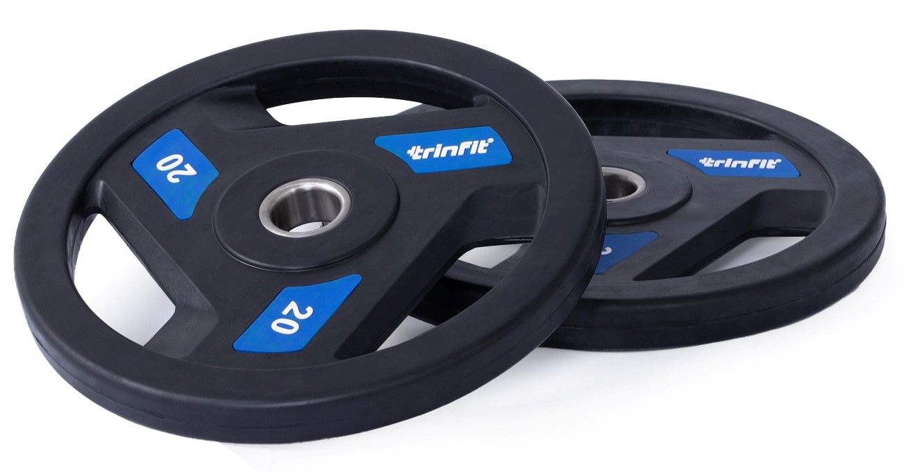 Olympijské kotouče TRINFIT TRI-GRIP pogumované 20 kg pár