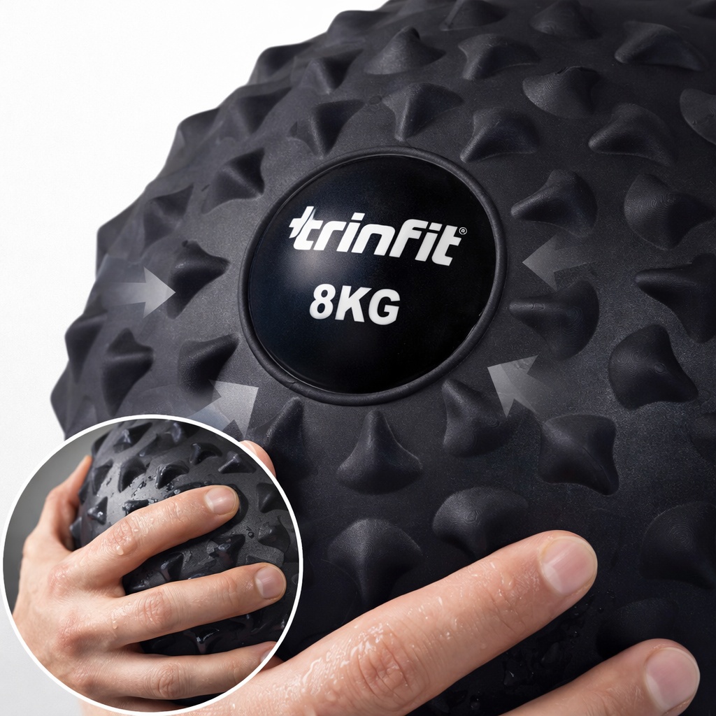 Slam ball TRINFIT s výstupky v ruce