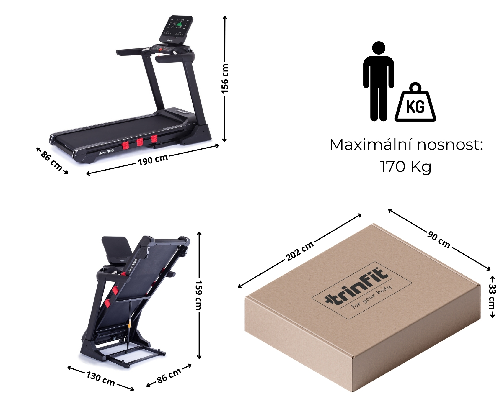 TRINFIT Gara T800i rozměry
