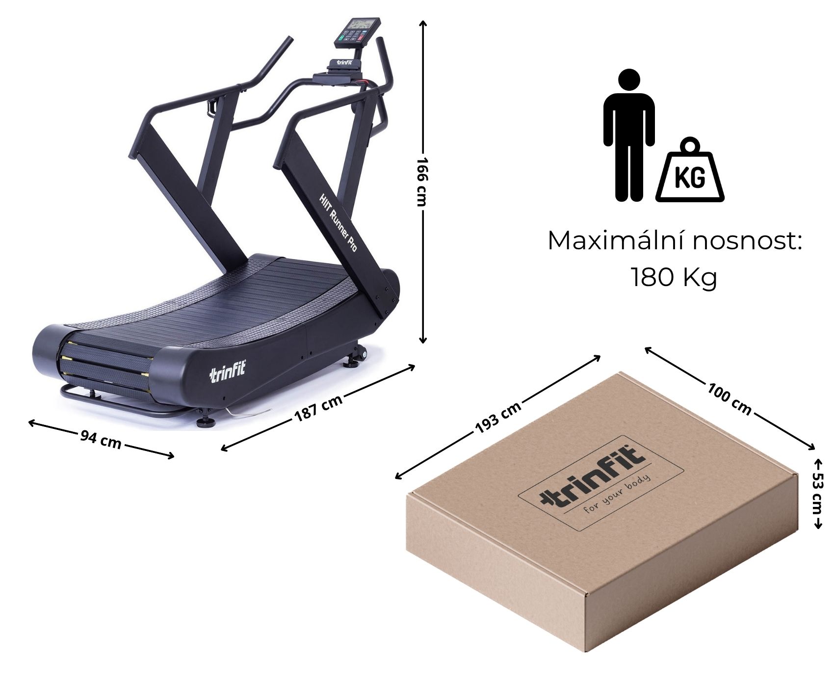 TRINFIT HIIT Runner Pro rozměry